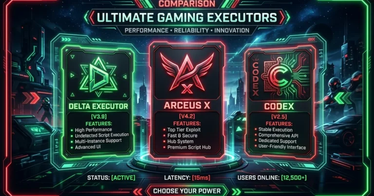 delta executor vs arceus x vs codex roblox exploit comparison table